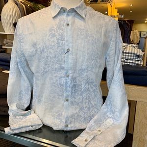 NWT John Varvatos Floral Linen Button Down Shirt